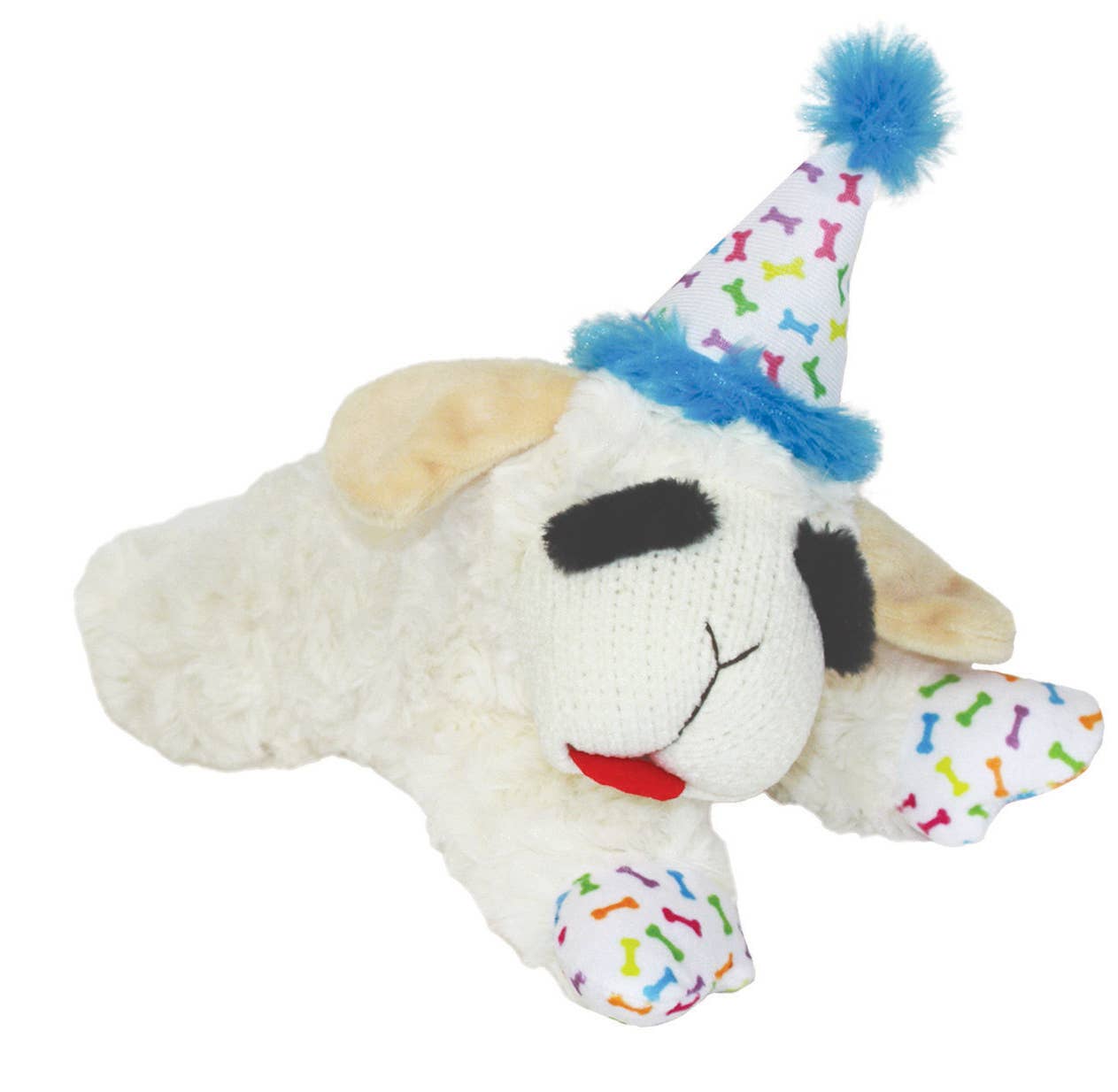 Lamb Chop w/ Birthday Hat Plush Dog Toy Blue