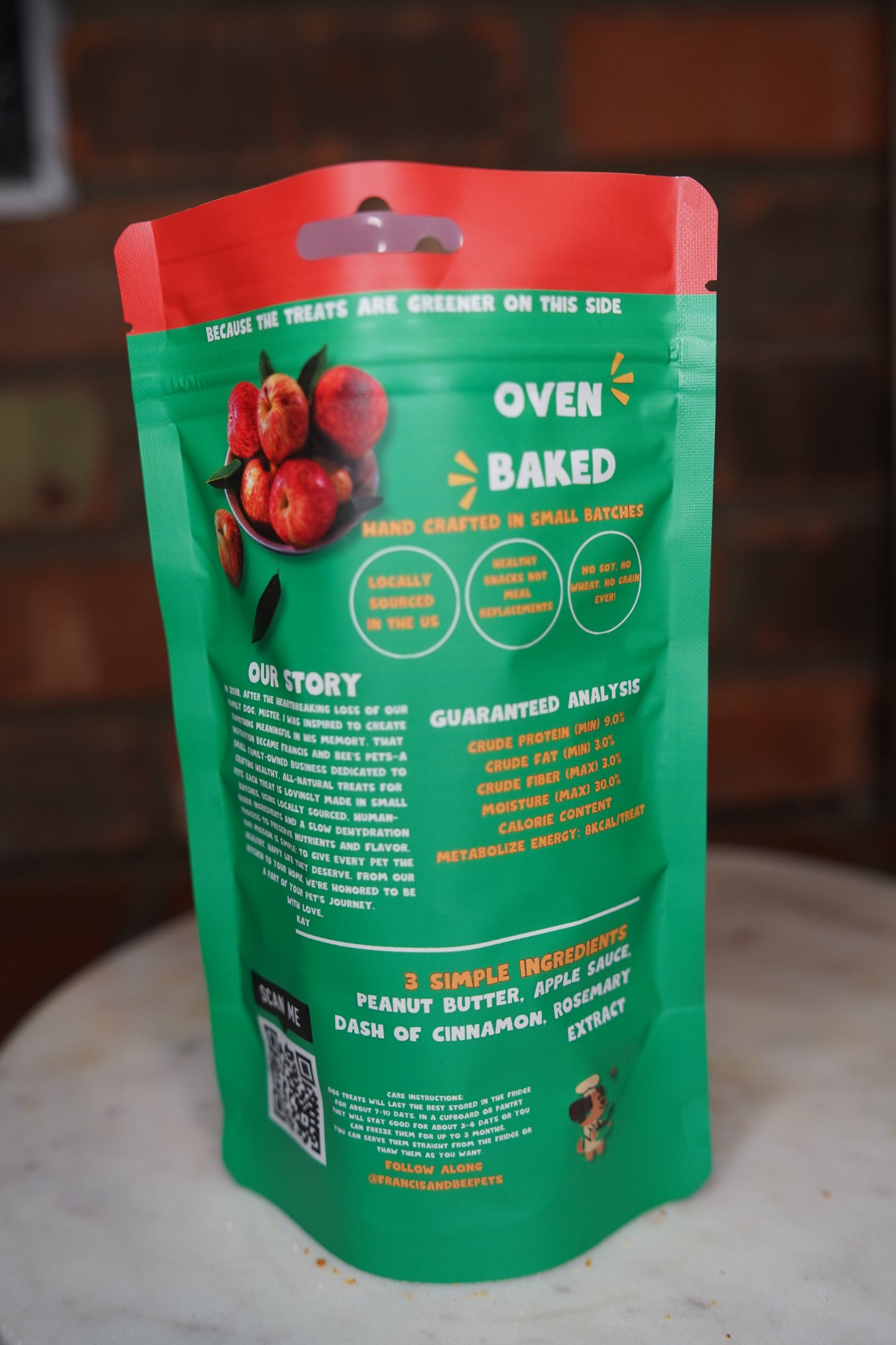 Apple Peanut Butter Bites– Plant-Based Dog Treats