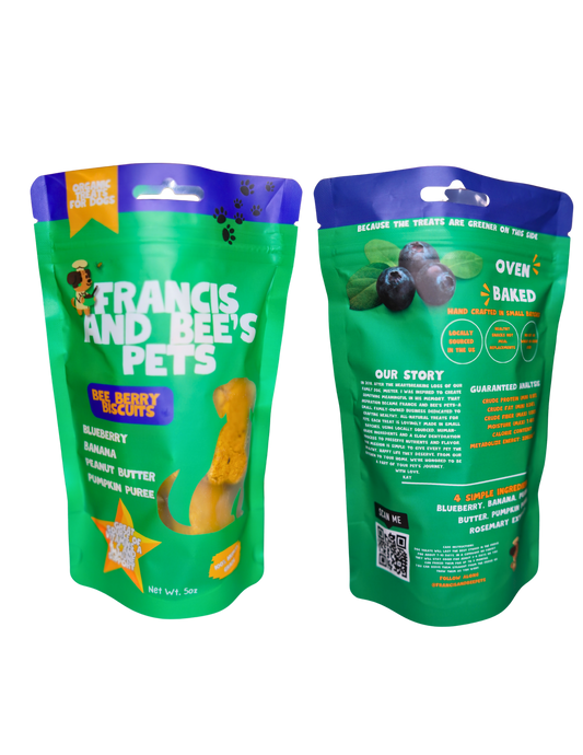 Bee Berry Biscuits– Plant-Based Dog Treats