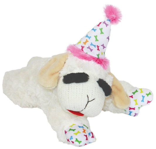 Lamb Chop w/ Birthday Hat Plush Dog Toy Pink